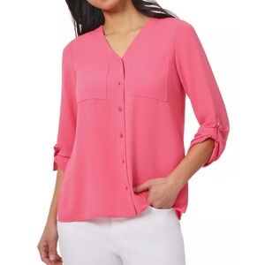 Jones New York Vivid Pink Blouse